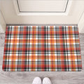 Orange And Black Madras Plaid Print Rubber Doormat