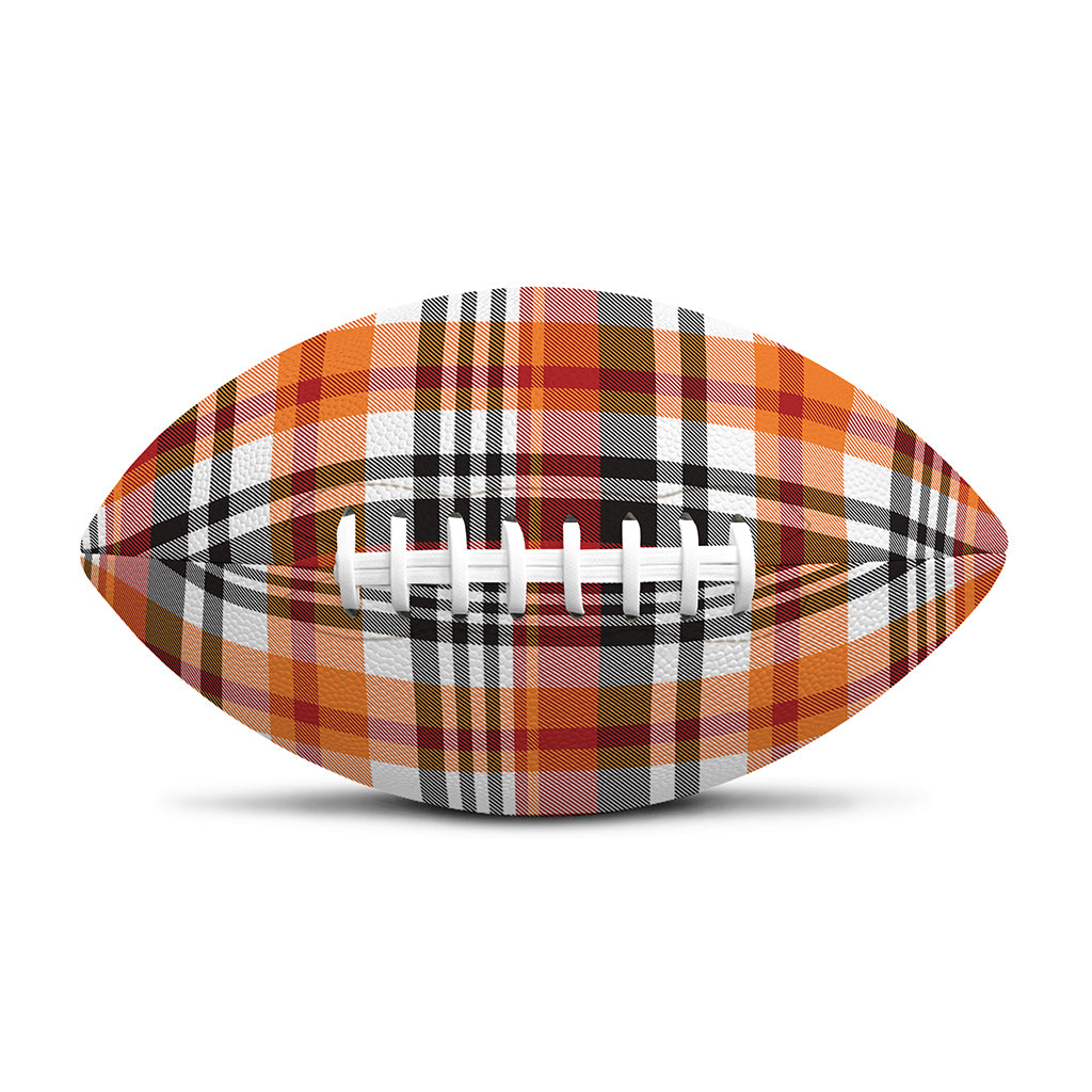 Orange And Black Madras Plaid Print Rugby Ball