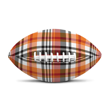 Orange And Black Madras Plaid Print Rugby Ball
