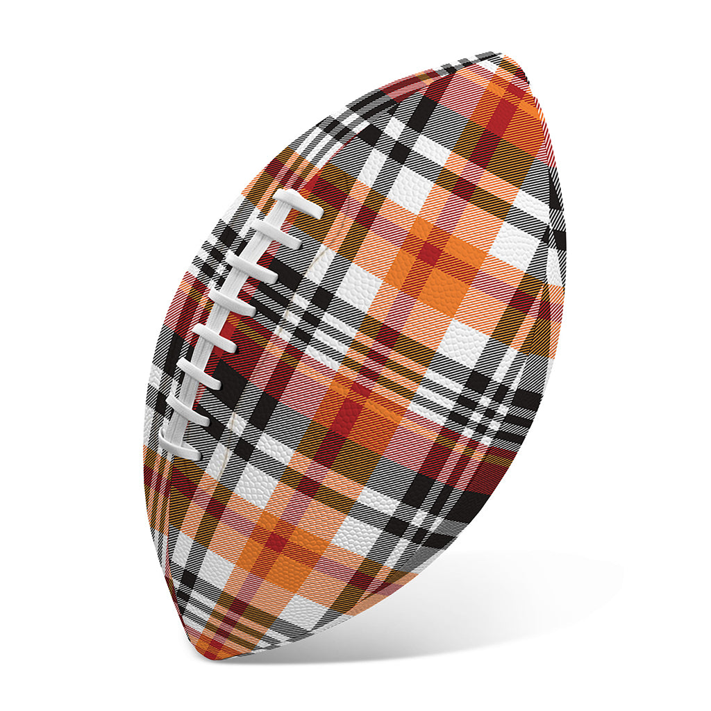 Orange And Black Madras Plaid Print Rugby Ball