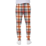 Orange And Black Madras Plaid Print Scuba Joggers