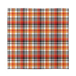 Orange And Black Madras Plaid Print Silk Bandana