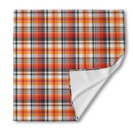 Orange And Black Madras Plaid Print Silk Bandana
