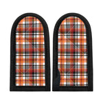 Orange And Black Madras Plaid Print Skillet Handle Cover