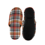 Orange And Black Madras Plaid Print Slippers