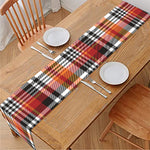 Orange And Black Madras Plaid Print Table Runner