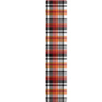 Orange And Black Madras Plaid Print Table Runner