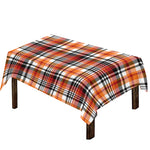Orange And Black Madras Plaid Print Tablecloth