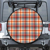 Orange And Black Madras Plaid Print Tire Cover