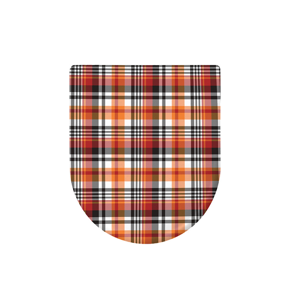 Orange And Black Madras Plaid Print Toilet Lid Cover