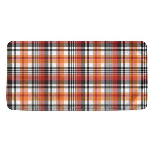 Orange And Black Madras Plaid Print Towel