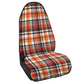 Orange And Black Madras Plaid Print Waterproof Car Seat Cover
