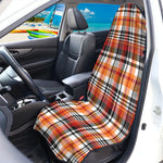 Orange And Black Madras Plaid Print Waterproof Car Seat Cover