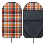Orange And Black Madras Plaid Print Waterproof Car Seat Cover
