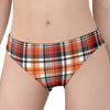 Orange And Black Madras Plaid Print Women's Panties