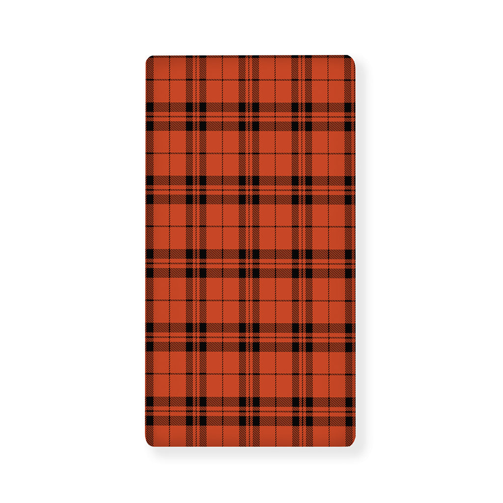 Orange And Black Tartan Pattern Print Baby Crib Sheet