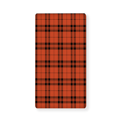 Orange And Black Tartan Pattern Print Baby Crib Sheet