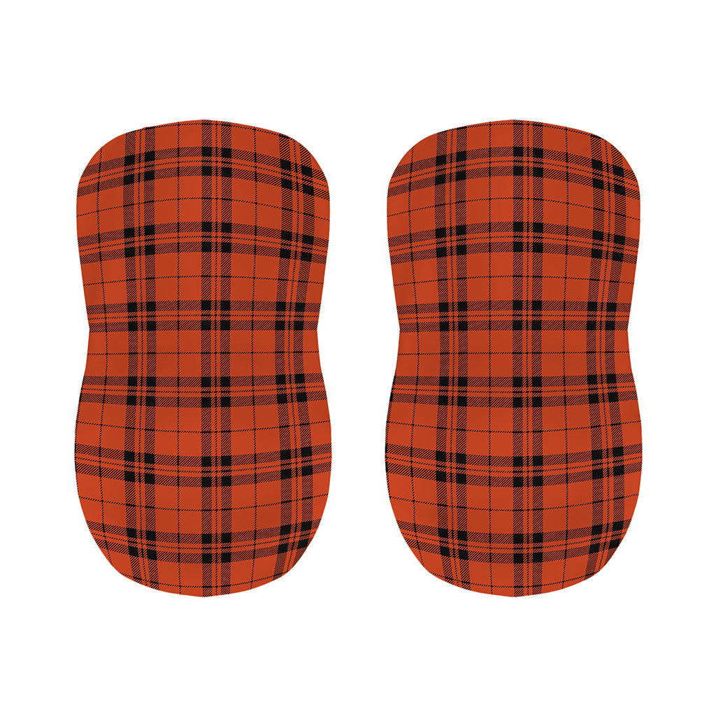 Orange And Black Tartan Pattern Print Bar Stool Covers