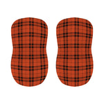 Orange And Black Tartan Pattern Print Bar Stool Covers