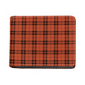 Orange And Black Tartan Pattern Print Bifold Wallet