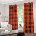 Orange And Black Tartan Pattern Print Dimout Grommet Curtains