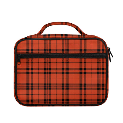 Orange And Black Tartan Pattern Print Briefcase Bible Bag