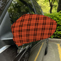 Orange And Black Tartan Pattern Print Car Side Mirror Covers