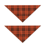 Orange And Black Tartan Pattern Print Dog Bandana
