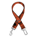 Orange And Black Tartan Pattern Print Dog Seat Belt