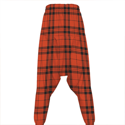 Orange And Black Tartan Pattern Print Hammer Pants