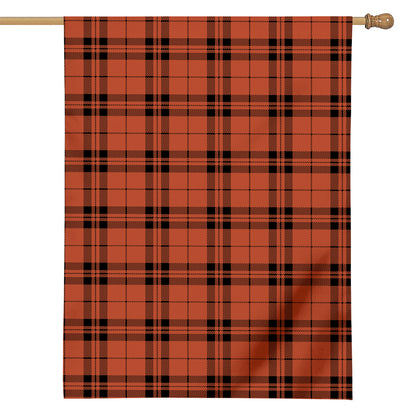 Orange And Black Tartan Pattern Print House Flag