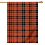 Orange And Black Tartan Pattern Print House Flag