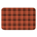 Orange And Black Tartan Pattern Print Indoor Door Mat
