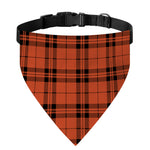 Orange And Black Tartan Pattern Print Over The Collar Dog Bandana