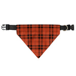 Orange And Black Tartan Pattern Print Over The Collar Dog Bandana