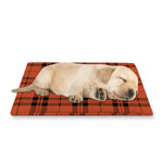 Orange And Black Tartan Pattern Print Pet Cooling Mat Cover
