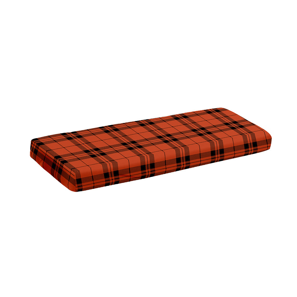 Orange And Black Tartan Pattern Print Piano Keyboard Cover