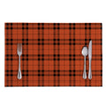 Orange And Black Tartan Pattern Print Placemat