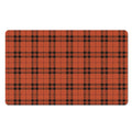 Orange And Black Tartan Pattern Print Polyester Doormat