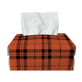 Orange And Black Tartan Pattern Print Rectangle Tissue Box Cover
