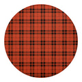 Orange And Black Tartan Pattern Print Round Blanket