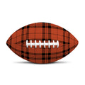 Orange And Black Tartan Pattern Print Rugby Ball