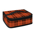 Orange And Black Tartan Pattern Print Small Lunch Bag