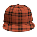 Orange And Black Tartan Pattern Print Snapback Cap