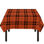Orange And Black Tartan Pattern Print Tablecloth