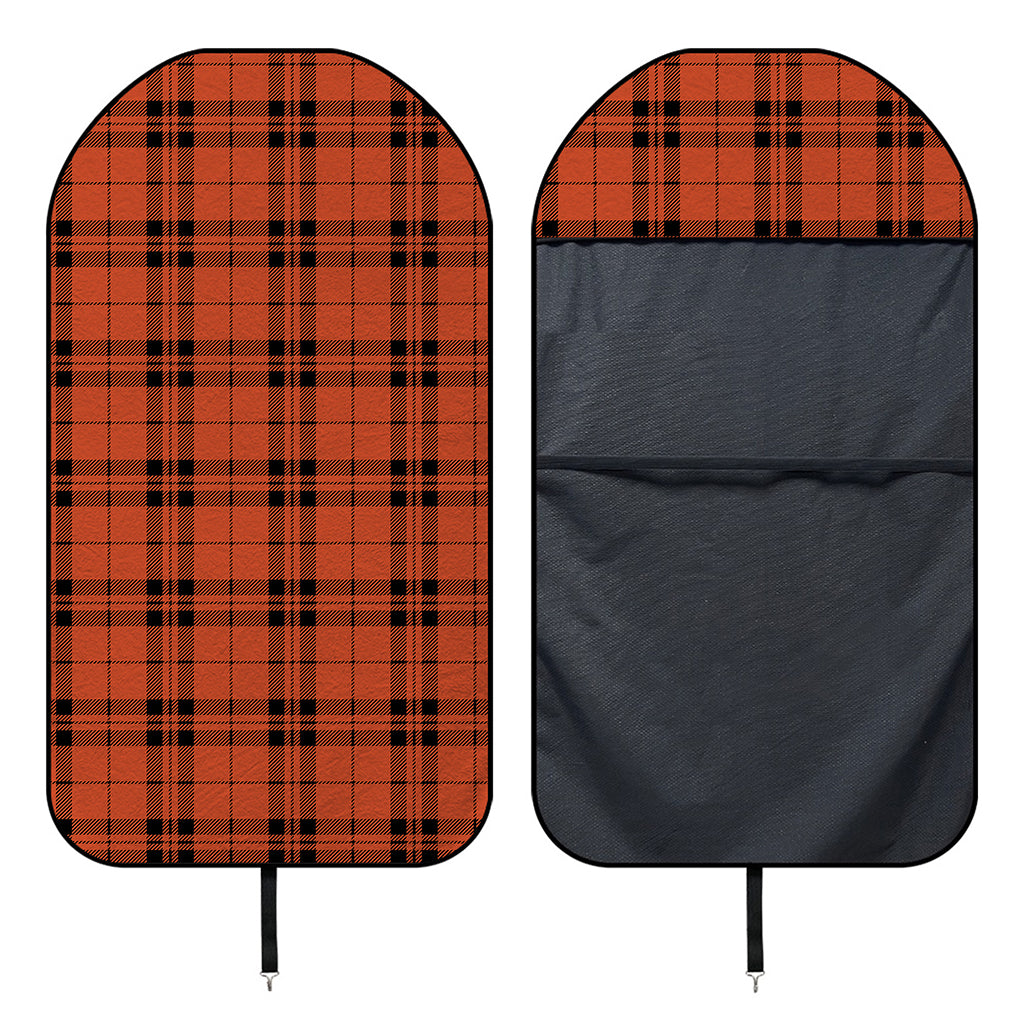 Orange And Black Tartan Pattern Print Waterproof Car Seat Cover