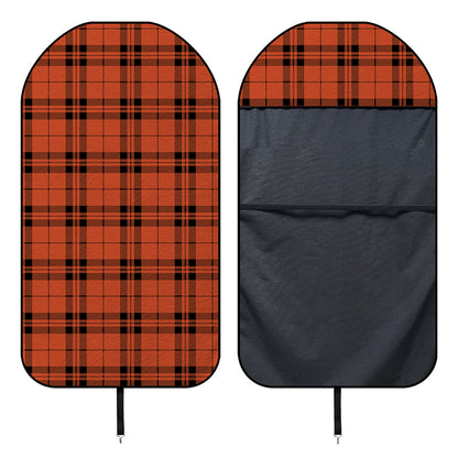Orange And Black Tartan Pattern Print Waterproof Car Seat Cover