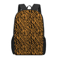 Orange And Black Tiger Stripe Print 17 Inch Backpack