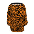 Orange And Black Tiger Stripe Print Baby Seat Cover