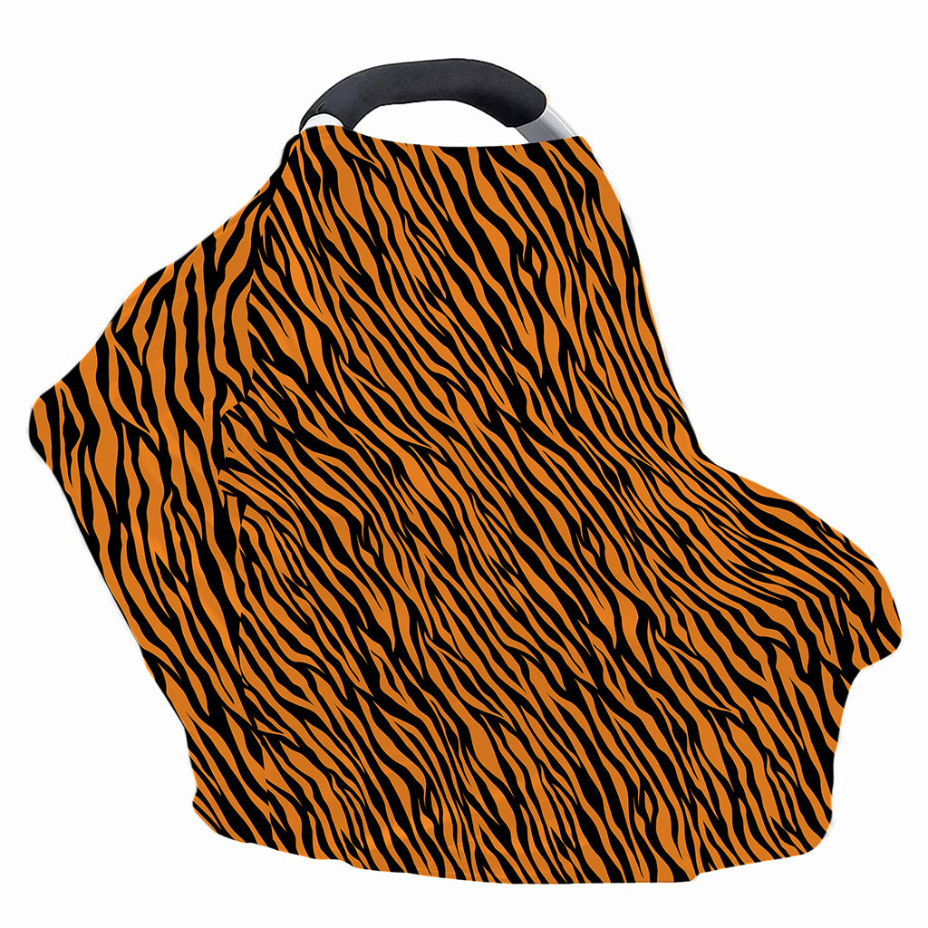 Orange And Black Tiger Stripe Print Baby Seat Cover